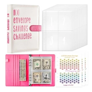 100 Envelope Challenge Budget Planner $5,050 Money Saving Cash Challenge Book - Picture 1 of 8
