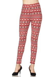 Leggings natalizi TAGLIA UNICA burrosi morbidi sempre spazzolati TC/O269 - Foto 1 di 2