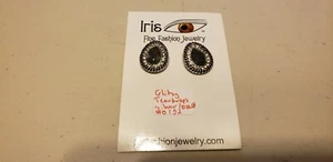 Ohrringe (neu) GLITZERNDE TEARDROPS SILBER/SCHWARZ #0132 - Bild 1 von 1