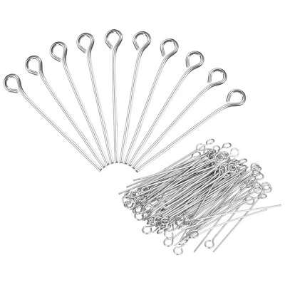 500 piezas alfileres de ojos hallazgos de joyería calibre 22 26 mm alfileres de ojos de hierro 3,2 mm blancos Foto 1 de 4