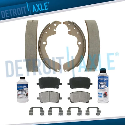 FWD Front & Rear Brake Pads + Shoes Kit for 2003-2008 Toyota Matrix Pontiac Vibe - Image 1 of 4