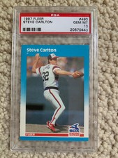PSA 10 GEM MINT BASEBALL CARD HOF STEVE CARLTON 1987 FLEER WHITE SOX