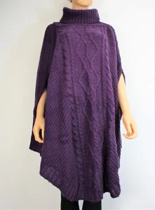 LADIES/WOMENS LAGENLOOK  KNITTED PONCHO/CAPE/JUMPER/POLO 7 COLOURS ONE SIZE:PLUS - Picture 1 of 42