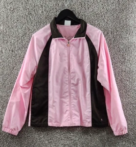 Danskin Now Pink/Black Windbreaker Jacket Full Zip Lined Women's Size L 12/14 - Picture 1 of 10