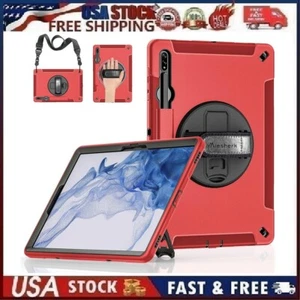 Miesherk Case for Galaxy Tab S7 FE/S8 Plus/S7 Plus Military Grade Shockproof Red - Picture 1 of 12