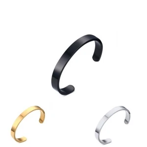 Brazalete brazalete de boda de 6 mm/8 mm de acero inoxidable para hombre y mujer - Imagen 1 de 24