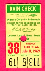 VINTAGE 7/11/69 A'S/ANGELS TICKET STUB-REGGIE JACKSON 2 RBI'S - Picture 1 of 1