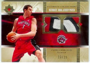 2006/07 Ultimate Collection ANDREA BARGNANI Dual Rookie jersey patch /25 Raptors