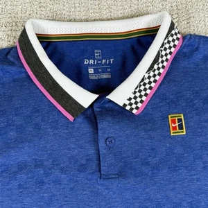 Nike Dri-Fit Men’s XL Court Advantage Blue Tennis Polo Shirt AJ8072-010 - Picture 1 of 6