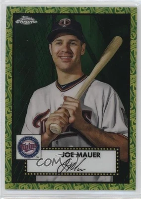 2021 Chrome Platinum Anniversary Green & Yellow 70th Refractor /99 Joe Mauer HOF - Image 1 of 2
