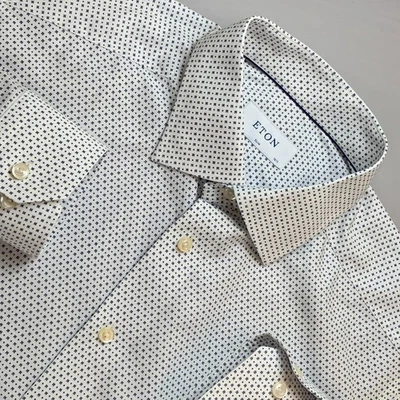 ETON Dress Shirts Men Button Up Contemporary Slim Fit 100% Cotton Floral 42 16.5 - Image 1 of 4