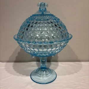 EAPG Adams Thousand Eye Large Blue Covered Compote 12” Tall RARE #130 Ca. 1880’s - Picture 1 of 14
