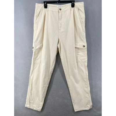 Calça Topshop Feminina Tamanho 14 Cargo Bege Utilitário Cintura Alta Casual - Imagem 1 de 4