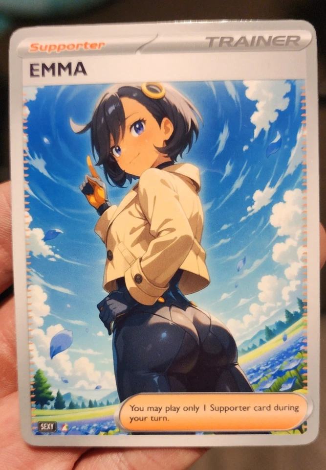 Emma - Pokemon - Waifu - Goddess - DIY - Full Art - Glossy - Trainer Card - Image 1 of 2