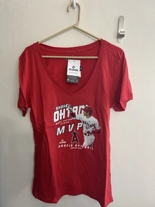 Camiseta roja Shohei Ohtani de Los Angeles Angels para mujer grande L nueva con etiquetas MVP - Imagen 1 de 6