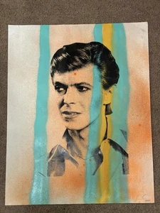 HANDMADE David Bowie Art Poster 18x23”Signed By Keith Jive. Hand Printed/Painted - Picture 1 of 3