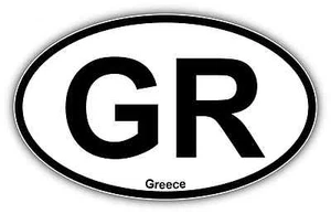 Greece Vehicle Country Code Oval Car Bumper Window Sticker Decal 6"X4" - Picture 1 of 1