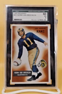 1955 Bowman #32 SGC 60 EX 5 - Norm Van Brocklin - Los Angeles Rams - Picture 1 of 2