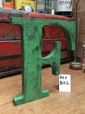 Vintage Style Wooden Letter Hand Made & Painted Letter F