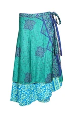Boho Gypsy Hippy Magic Wrap Skirt Resort Wear Reversible Sari Long Wrap Skirts
