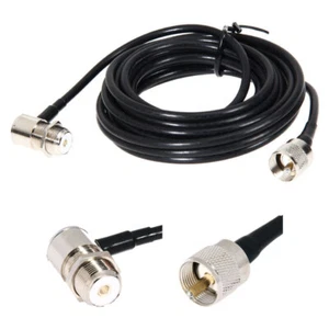 5M 5M RG-58/U Kabel koncentryczny PL-259 Złącze M-Wtyczka do radia samochodowego Kenwood Yaesu - Zdjęcie 1 z 7