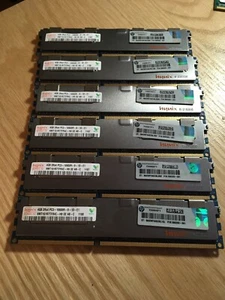 LOT OF 6 Hynix HMT151R7TFR4C-H9 / HP 500203-061 4GB 2Rx4 PC3-10600R ECC Server - Picture 1 of 6