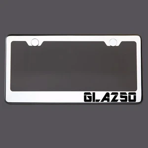 Polish Mirror License Plate Frame GLA250 Laser Etched Metal Screw Cap - Imagen 1 de 8