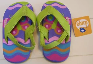 Sandalias chanclas Chirp by Stephen Joseph Beach piscina mariposa correa trasera S 7-8 - Imagen 1 de 2