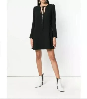 PROENZA SCHOULER L/S Tie Texture Crepe Black Dress sz 4 $990 - Image 1 of 4