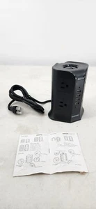 NEW Power Strip Tower SAFEMORE Smart 8-Outlet 4-USB Surge Protector Desktop - Picture 1 of 5