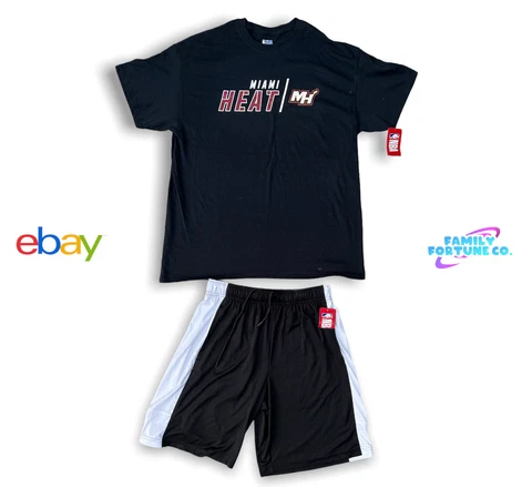 Miami Heat NBA Basketball T-Shirt Size XL And Size Medium Shorts Outfit Bundle Cover