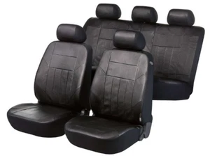 COPRISEDILI PER SEAT LEON ST 2013-in poi 11960 NERO ECOPELLE FODERE AUTO COMPATI - Foto 1 di 8
