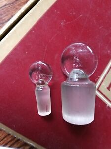 Lot de bouchons de décanteur rond vintage en verre transparent uniquement pièce plate K 