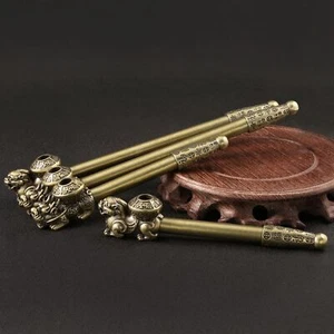 Play Brass Cigarette Rod To Attract Wealth Into Treasure Fu - Picture 1 of 16