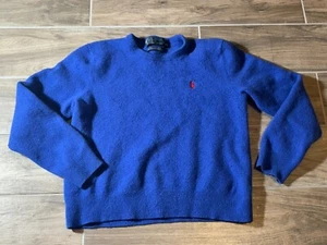 Vintage Polo Ralph Lauren Sweater Boys XL Ivory Lambs Wool Pullover Retro Thick - Picture 1 of 5