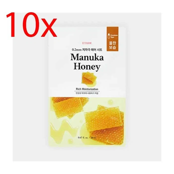 10x ETUDE [HONEY] 0.2 NEW Therapy Air Face Mask Sheet [Pack of 10] UK SELLER - Image 1 of 1