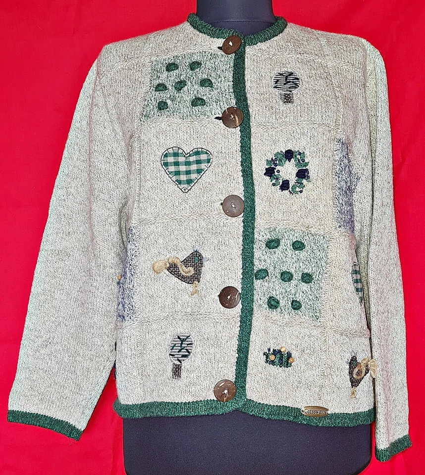 CARDIGAN VINTAGE GIESSWEIN TRACHTEN TIROL OKTOBERFEST DIRNDL MUJER: US10/EU 38 Foto 1 de 4