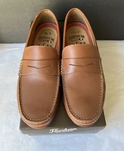 Florsheim Men's Oval Penny Driver Loafer Shoes Size 9 Brown Cognac - Picture 1 of 12