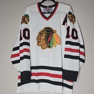 Vintage CCM NHL Chicago Blackhawks Tomy Amonte 10 Jersey Mens Size XL White - Picture 1 of 7