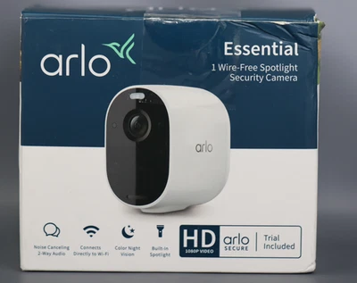 Arlo Essential Spotlight Camera - 1 Pack - Wireless Security  1080p Video - Image 1 of 4