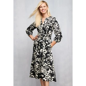 NEW Talbots Dotted Butterflies Poplin Shirtdress Size 16 - Picture 1 of 9