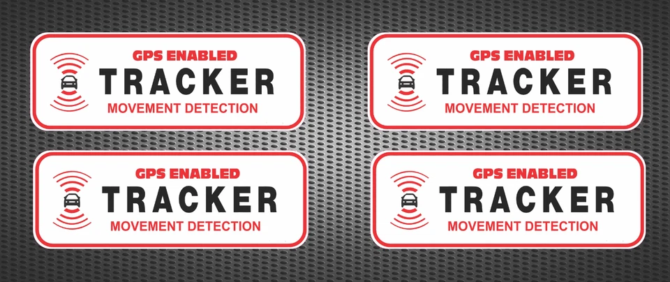 4 x Tracker fitted window stickers Anti-theft warning car bike van lorry caravan - Image 1 of 4