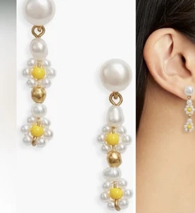 Orecchini a goccia lineari con perle coltivate margherita Madewell - Foto 1 di 4
