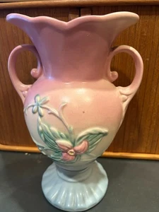 1940’s Hull Art Pottery “Wildflower” Vase Number W-14 10 1/2” Matte pink/blue - Picture 1 of 11