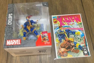 McFarlane Marvel X-Men Cyclops #1 1:10 Scale Posed Figure w/ Scene (With Comic) - Picture 1 of 15