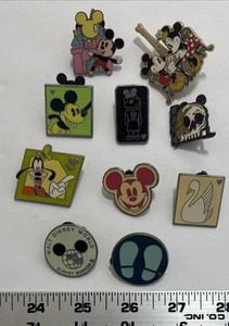 Disney Pin LOT Of 10 Hidden Mickey Minnie Skull Pluto Survey Marker Mixed Years - Picture 1 of 23