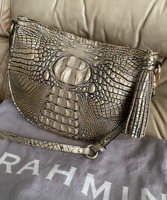 RARE Vintage Brahmin Kathleen Crossbody Large Tassel Charm Metallic Filigree - Image 1 of 4