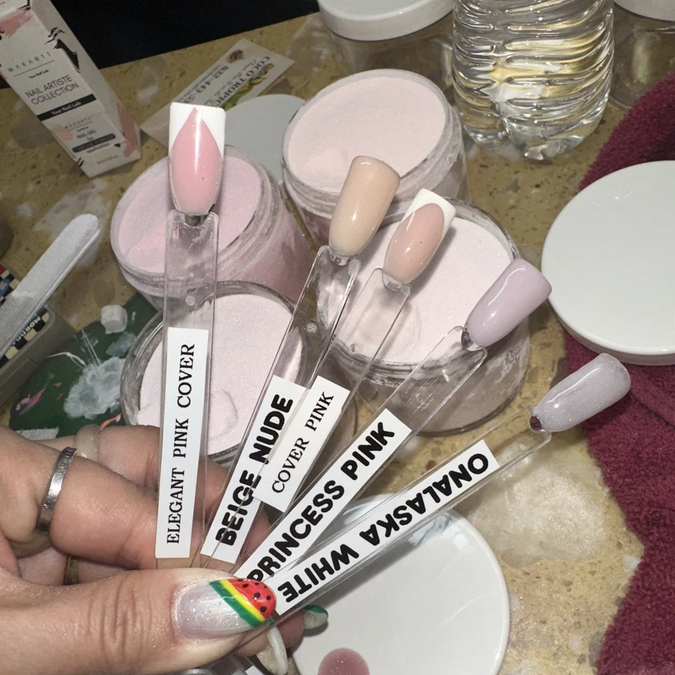 Conjunto de pó acrílico sortido para unhas - Rosa elegante, bege nude, rosa princesa, 4 oz - Imagem 1 de 2