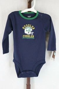 Carter's Baby Infant Boy Navy Football Graphic 1 Piece Romper Size 6 Mo NEW - Picture 1 of 3