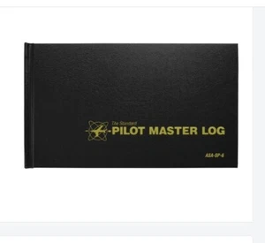 ASA Pilot Master Log Book ASA-SP-6 Black Hardcover "The Standard" - Foto 1 di 1